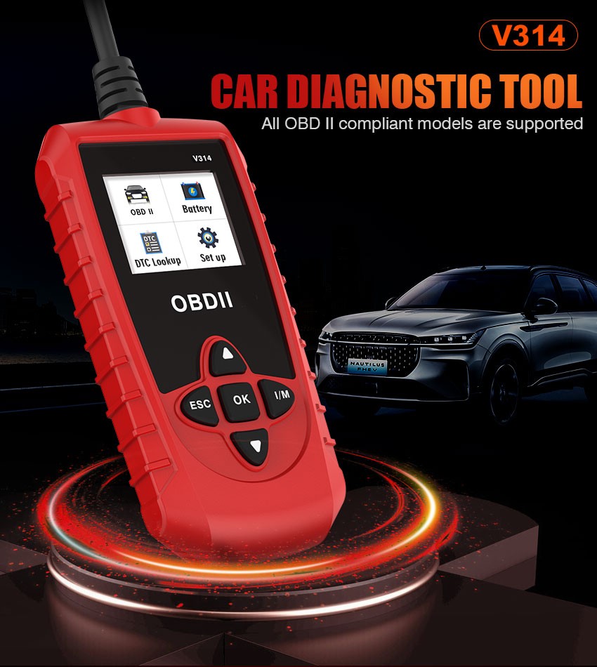 Car OBD2 Scanner Real-Time Curve EVAP Battery Voltage Test DTC VIN Code Reader