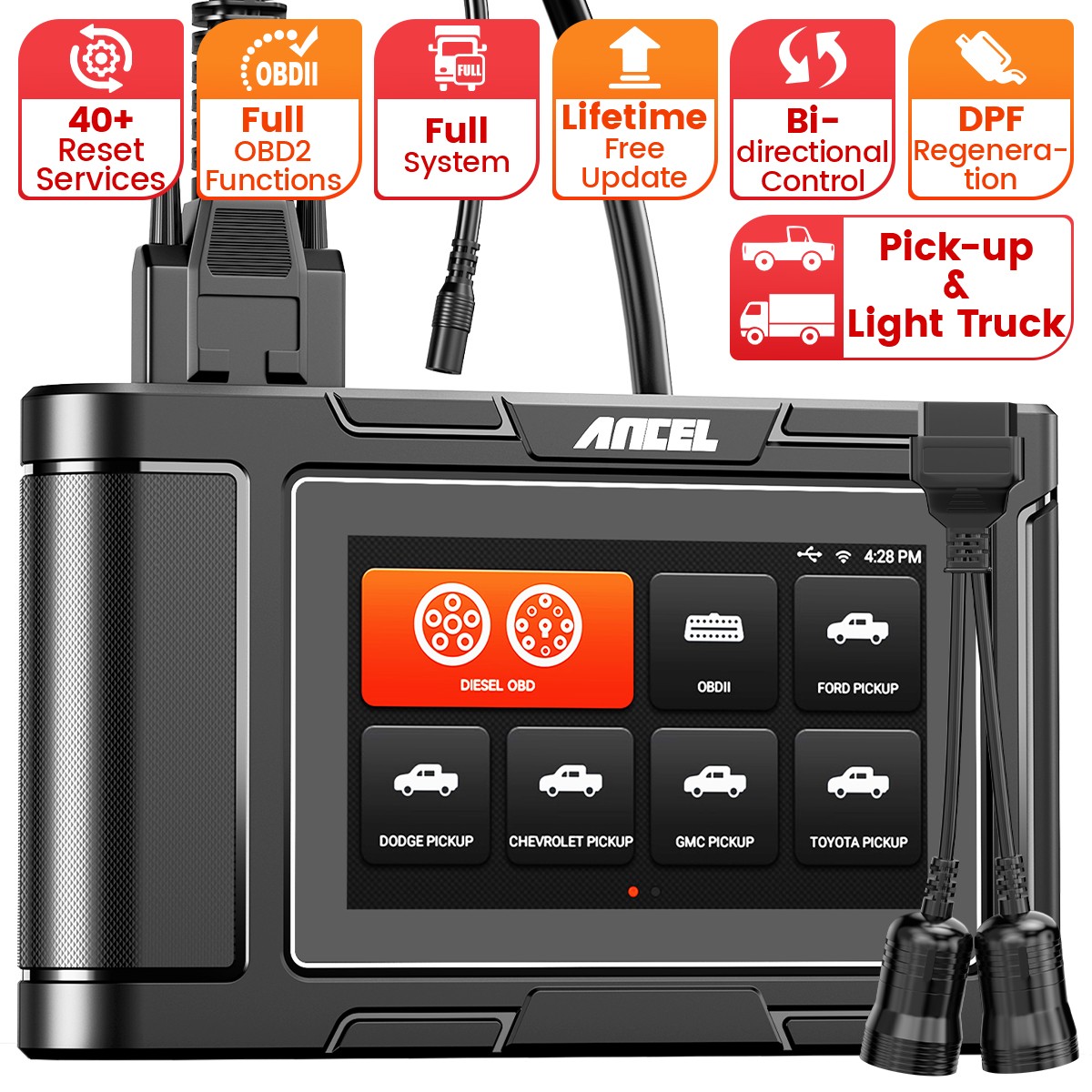 Diesel Light Truck Pickup Full System Bidirectional Diagnostic Scanner Tool DPF