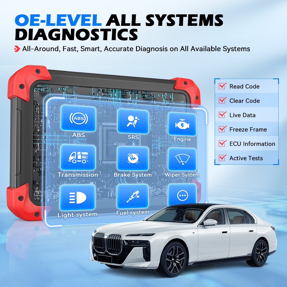 XTOOL D7 Car Bidirectional Scanner Full System Diagnostic Tool Key E.CU Coding