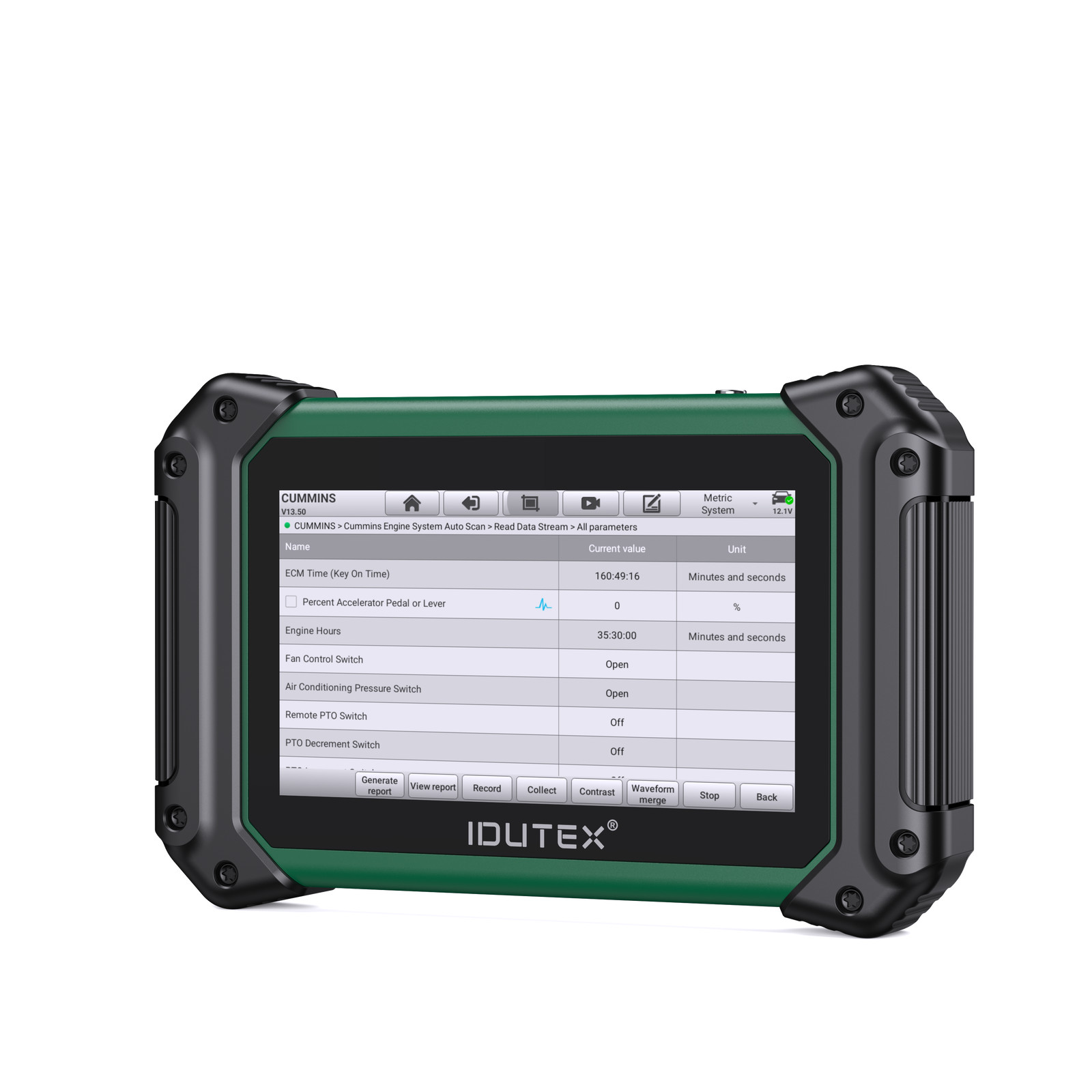 IDUTEX TS710 Heavy Duty Truck Diesel Diagnostic Scanner DPF Regen Actuation Test