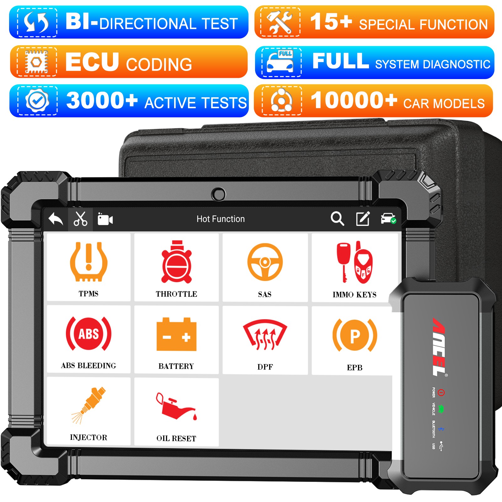 Automotive OBD2 Scanner Scan Tool All System Fault Code Reader EPB DPF Oil Reset