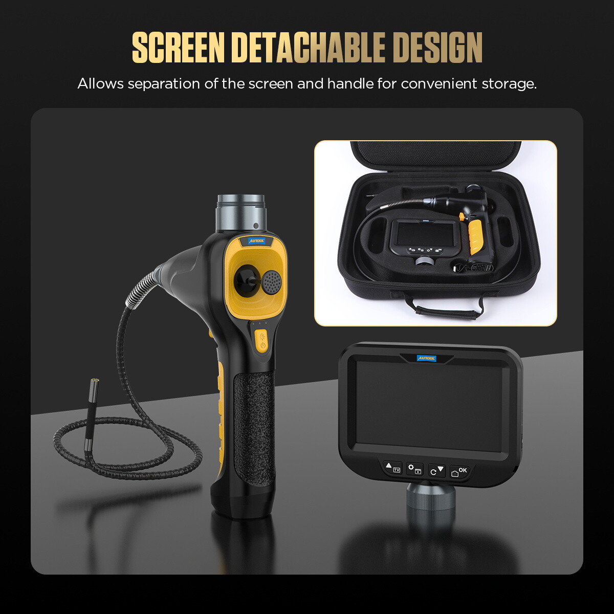 4-Way 360°Articulating Borescope 6.2mm Endoscope Inspection Camera 1080HD IP67
