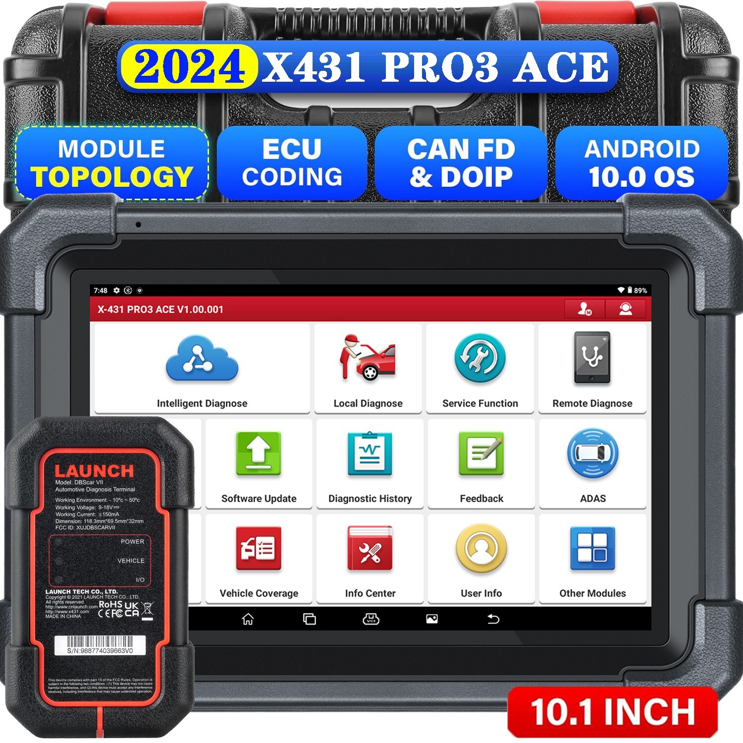 2024 Launch X431 PRO3 ACE Bidirectional Car OBD2 Diagnostic Scanner Key Coding