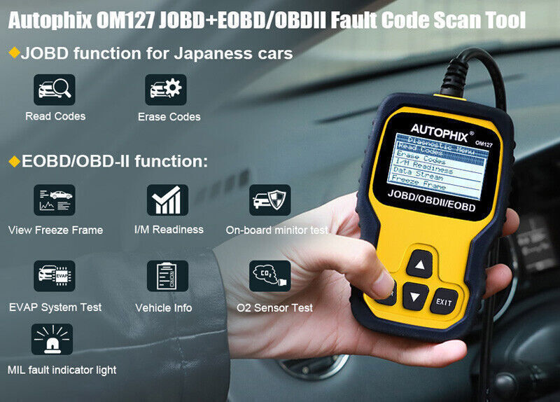 AUTOPHIX OM127 OBD2 JOBD Scanner Car Code Reader Chack Engine Diagnostic Tool
