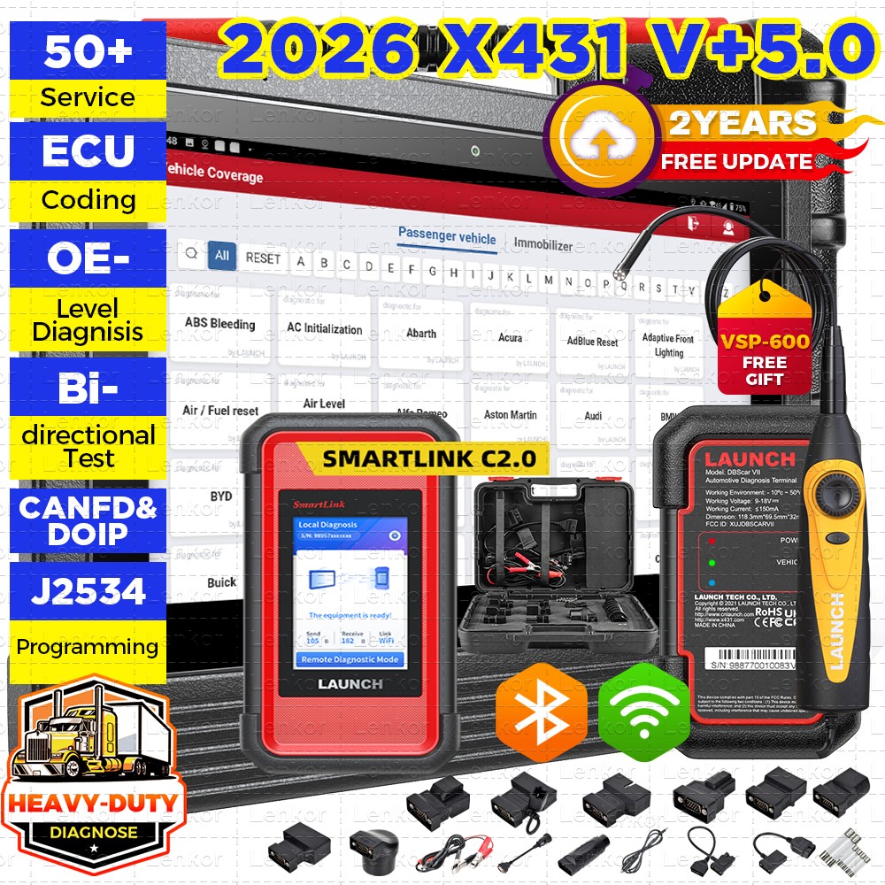 Launch X431 PRO3S+ SmartLink HD Heavy Duty Truck Car Scanner J2534 Programming