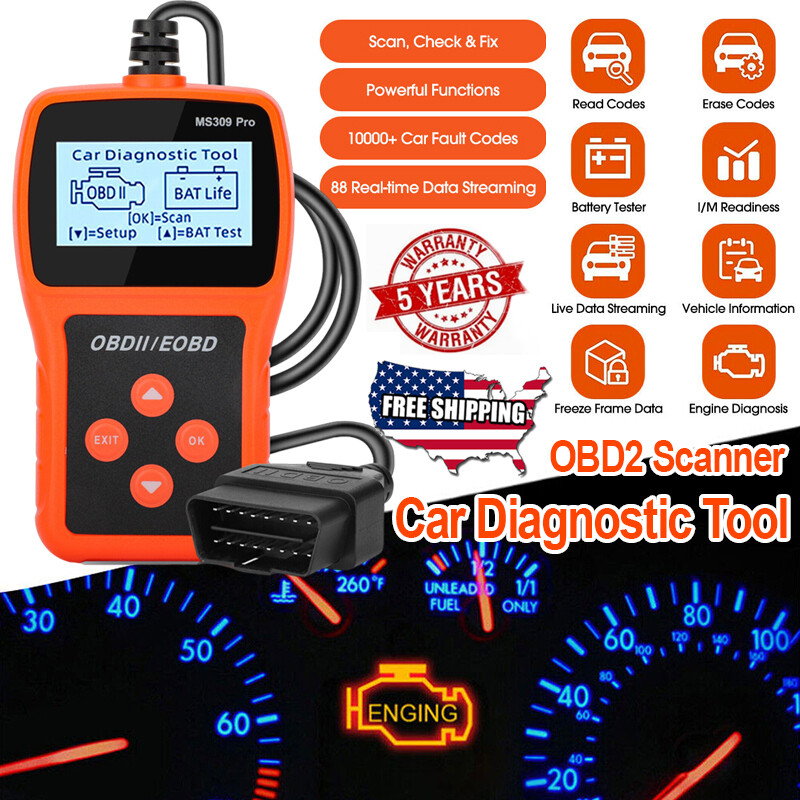 Automotive OBD2 OBD Code Reader Car Diagnostic Tool Check Engine Fault Scanner