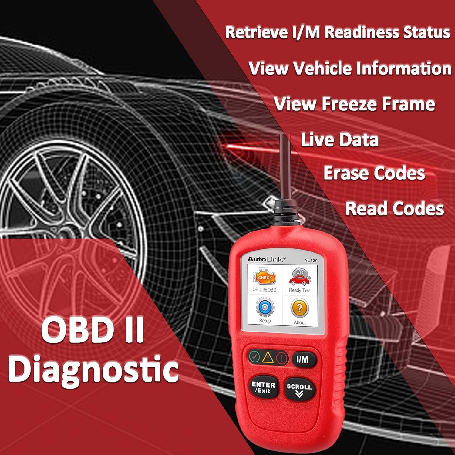 Autel Autolink AL329 OBD2 CAN OBDII Auto Car Code Reader Diagnostic Scanner Tool