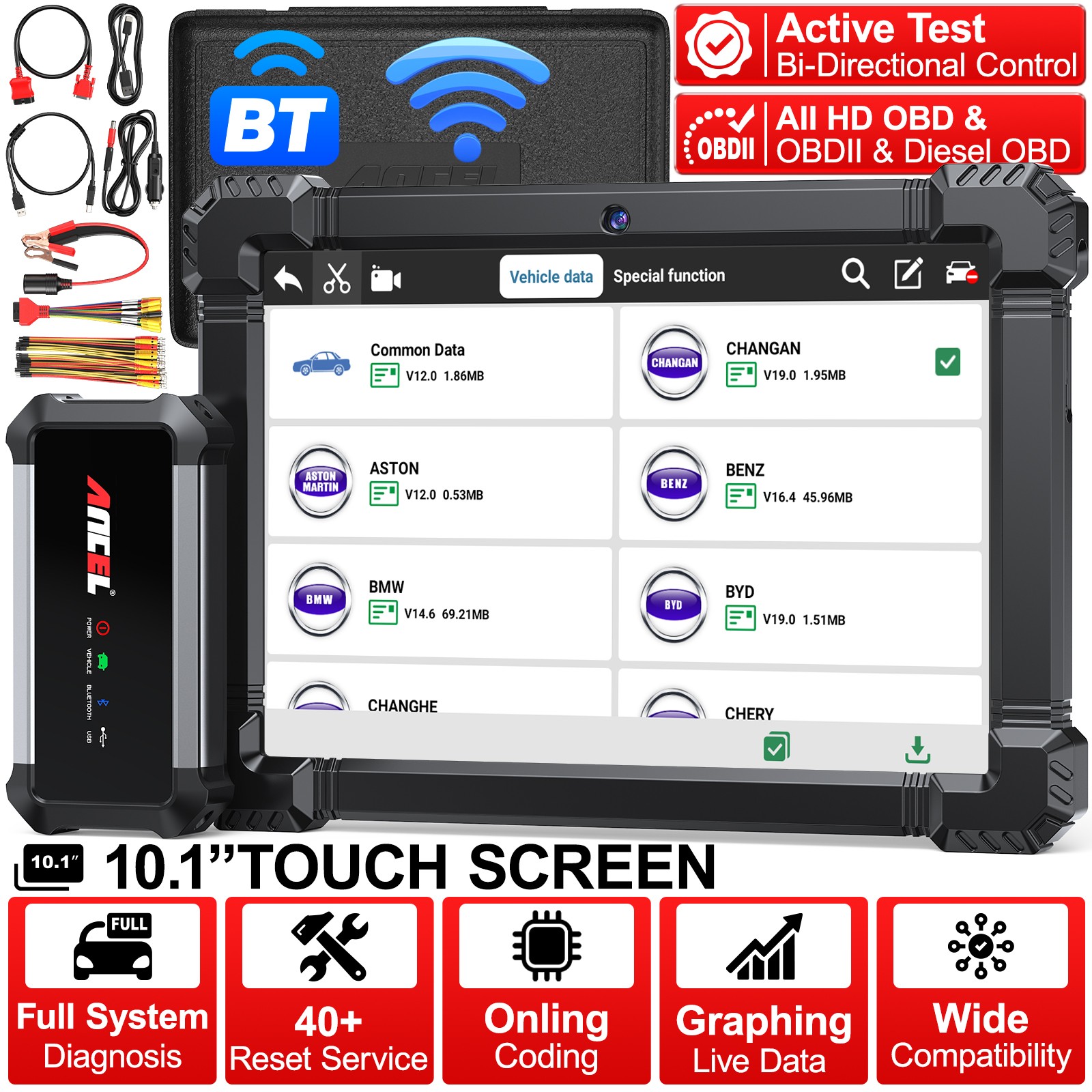 ANCEL X7 HD Professional Truck Scanner 42+ Service Functions for Mechanic Garage