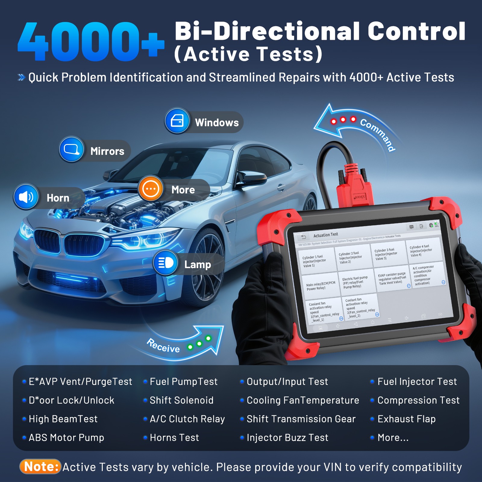 XTOOL D7 OBD2 Full System Diagnostic Tool Bidirectional Scanner Key Programmer