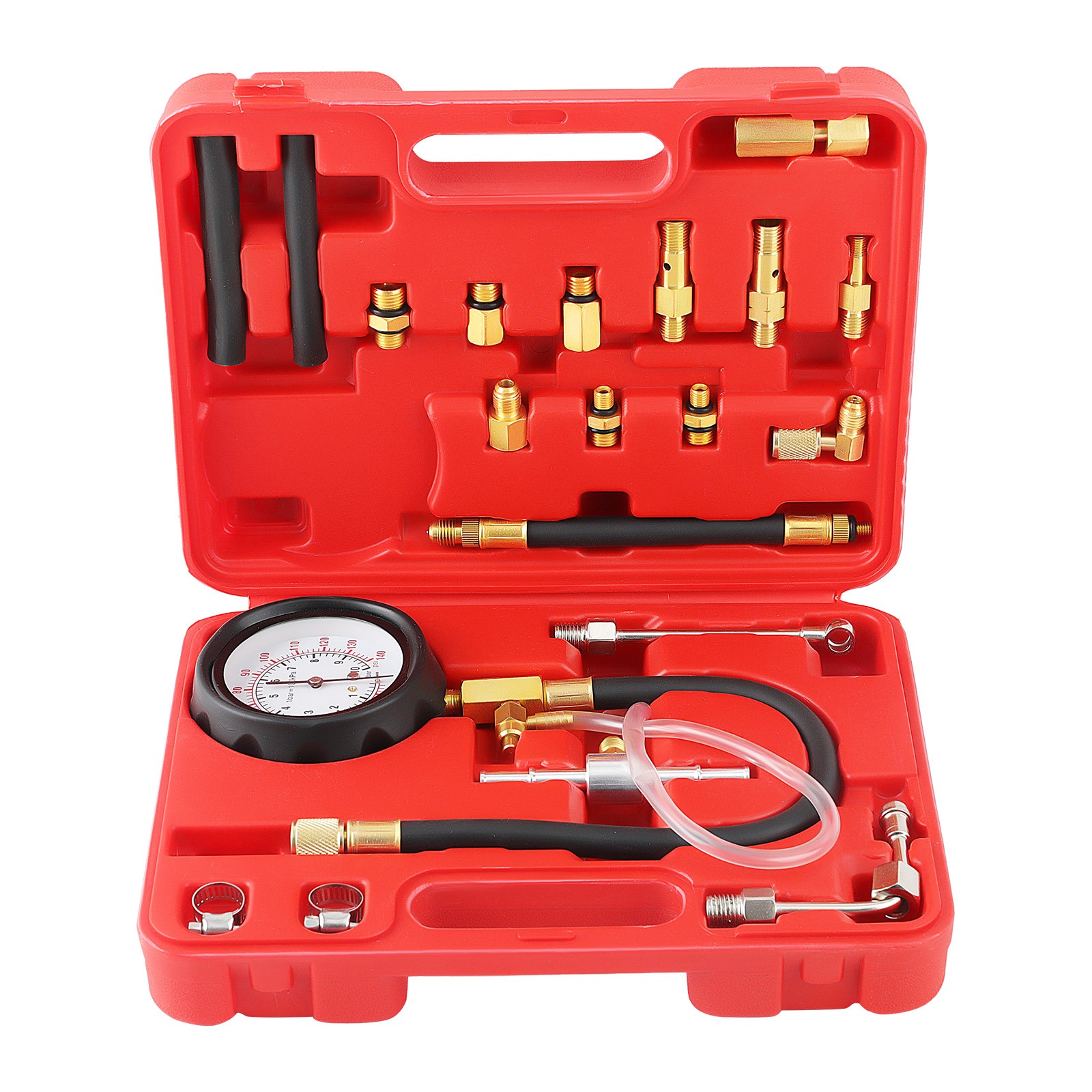 Engine Fuel Injection Pump Pressure Tester Manometer Gauge Adapter Tool Kit