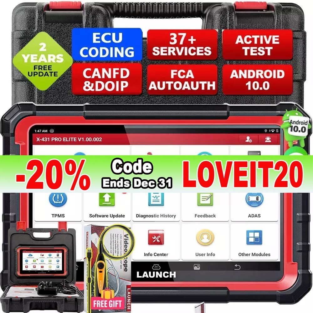 2025 LAUNCH X431 PRO ELITE Car OBD2 Scanner Diagnostic Tools Advanced ECU Coding