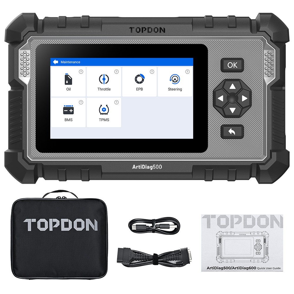 TOPDON AD500 Auto VIN OBD2 Scanner Oil SAS Throttle Matching TPMS BMS EPB Reset