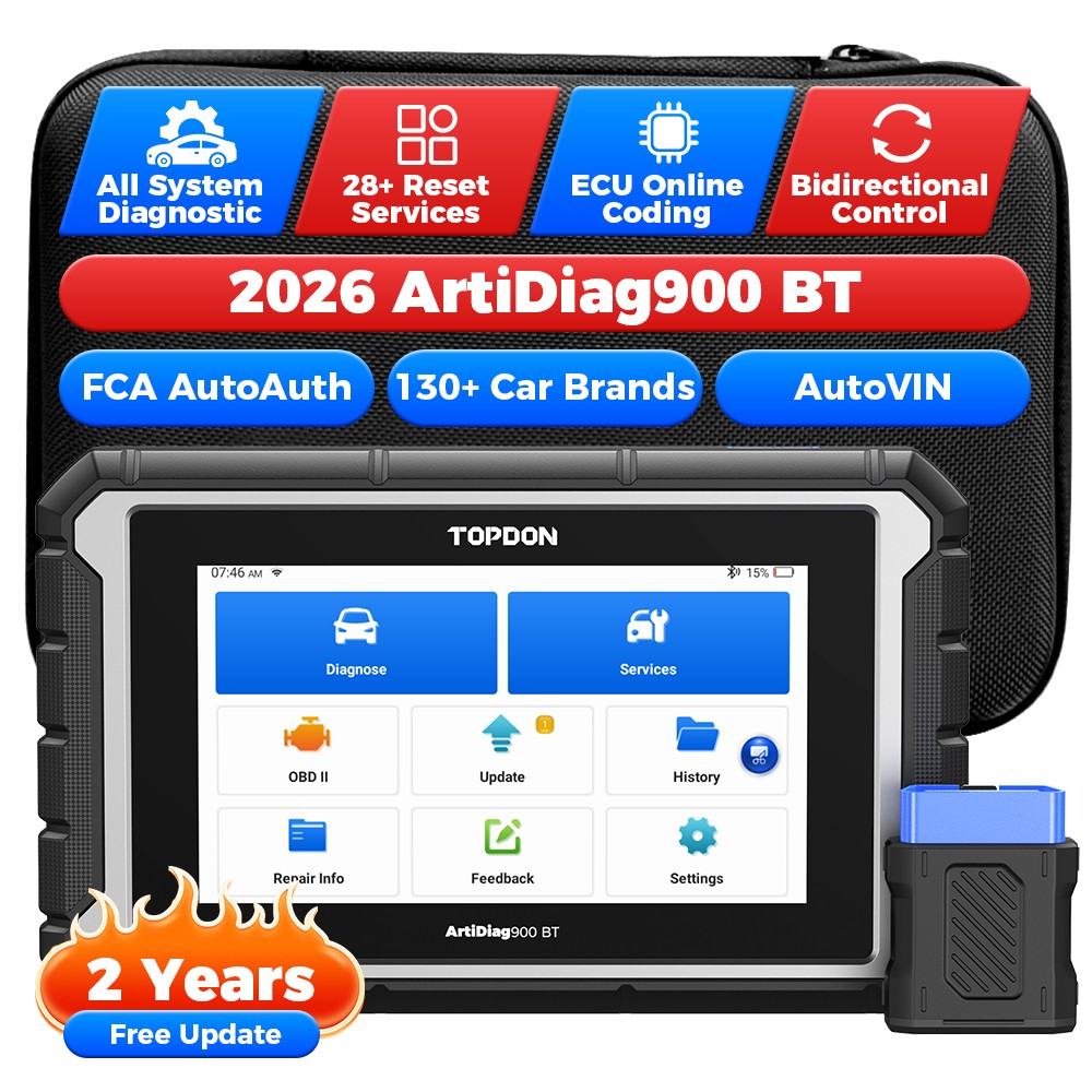 TOPDON AD900BT Wireless OBD2 Scanner ECU Coding Active Test 3 Years Free Update