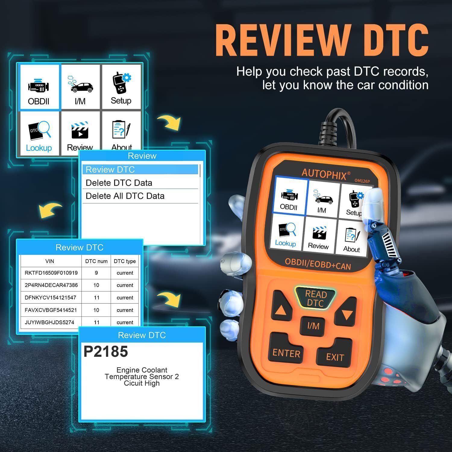 AUTOPHIX OM126P Auto EOBD OBD2 Scanner Diagnostic Tool Check Engine Code Reader