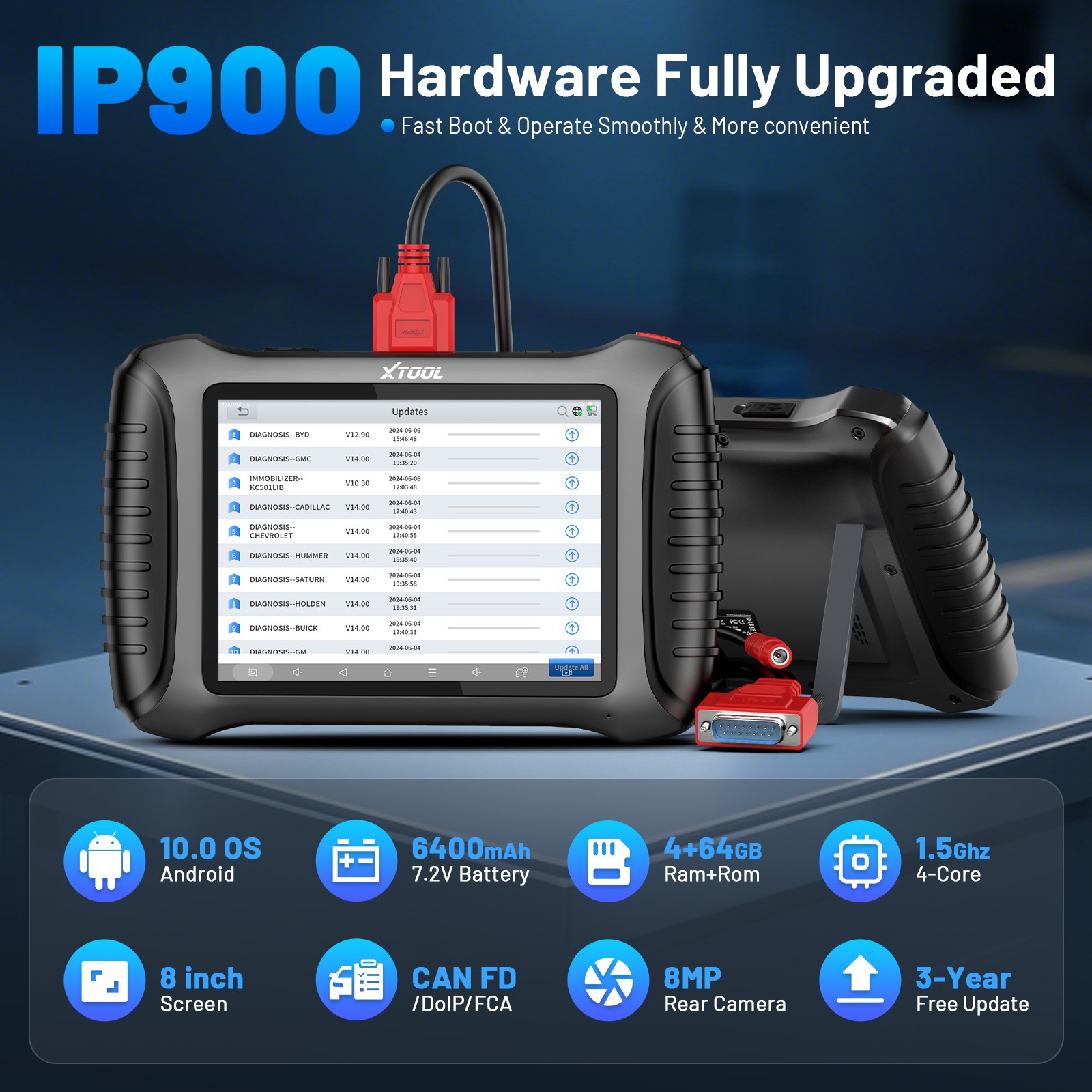 2024 XTOOL IP900 Auto Full System Diagnostic Scanner E.CU Coding Bidirectional