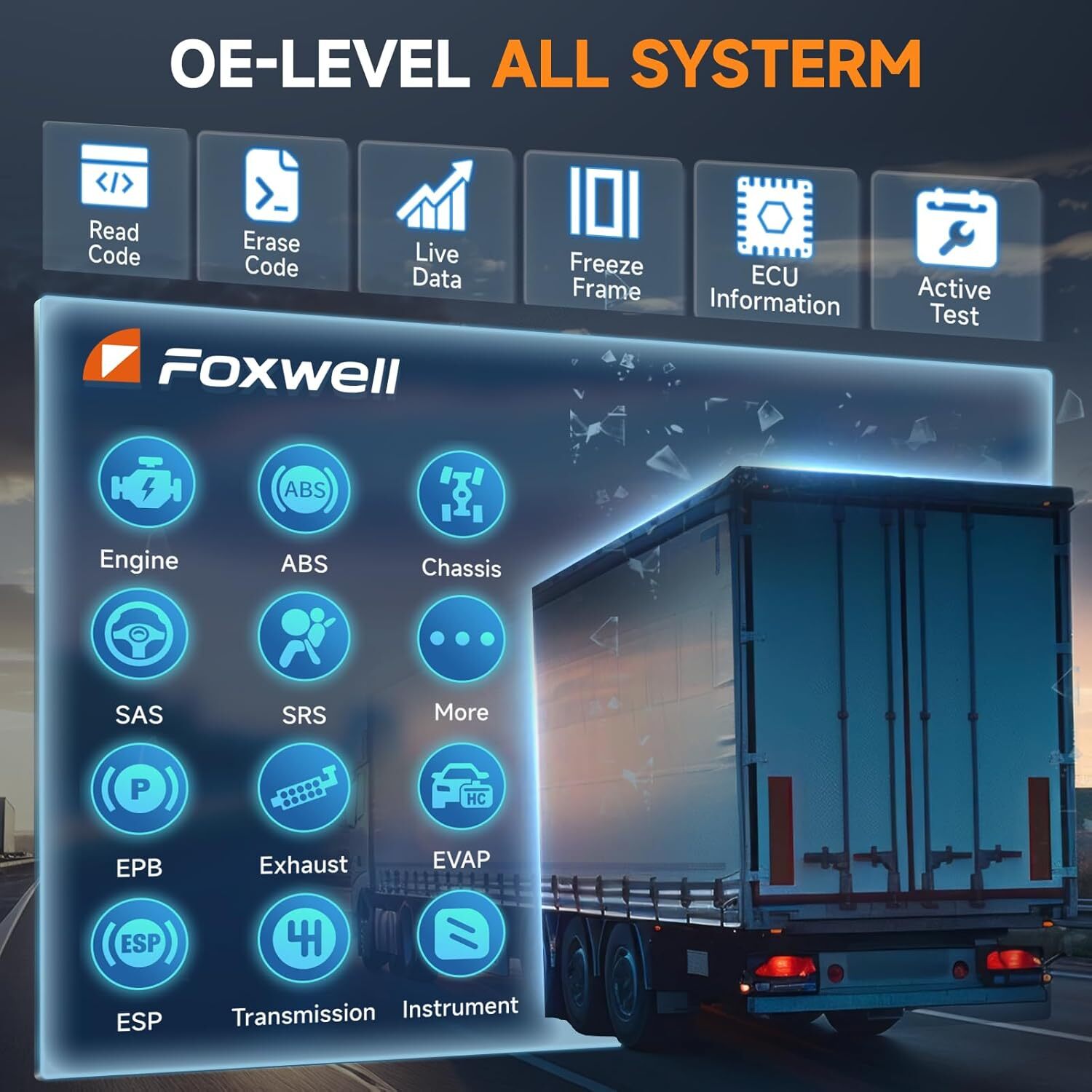 FOXWELL HD500 Heavy Duty Truck Scanner with DPF Regen Limit Setting Diagnostic
