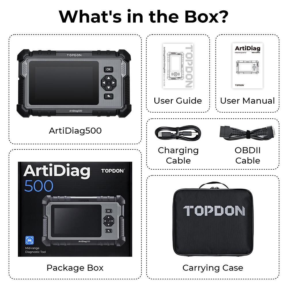 TOPDON AD500 OBD2 Scanner for SRS ABS ENGINE Transmission Free Update for Life
