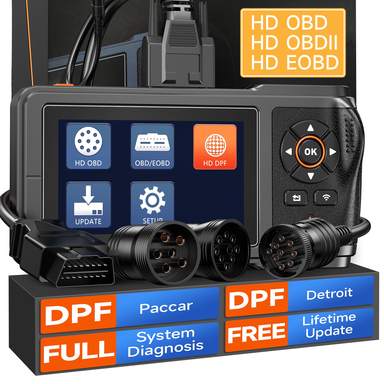 For Paccar Detroit Diesel Heavy Duty Truck Scanner Diagnostic Tool DPF Regen ABS