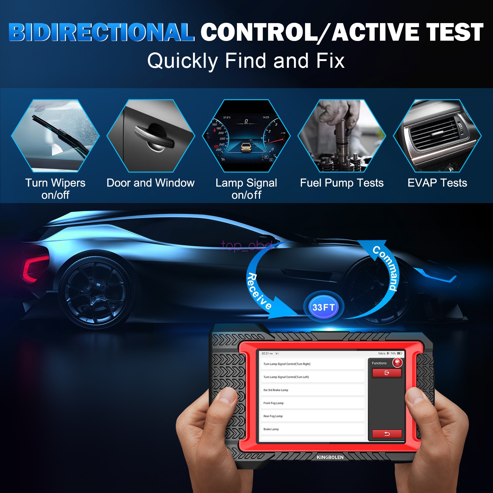 2026 KINGBOLEN K7 BT Car Bidirectional Scanner Auto Full System Diagnostic Tool