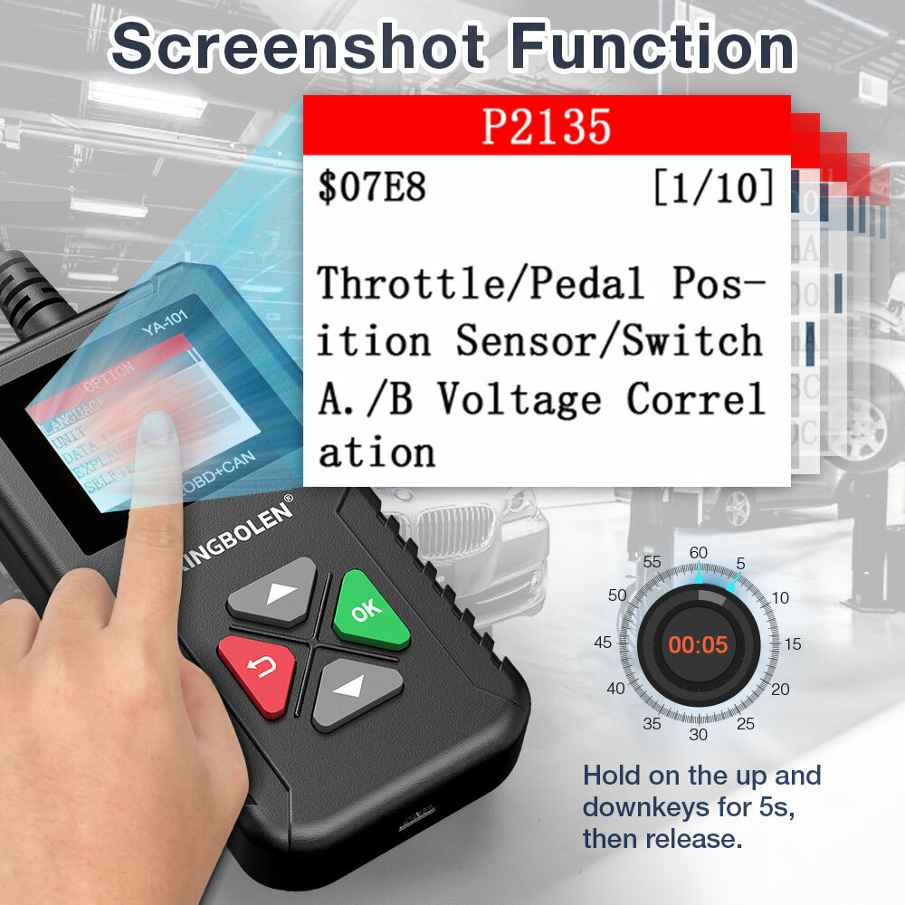 2026 KINGBOLEN YA101 OBD2 Scanner Car Check Engine Fault Automotive Code Reader