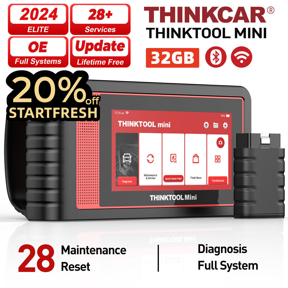 Thinktool Mini OBD2 Scanner All System Diagnostic Tool Code Reader IMMO TPMS