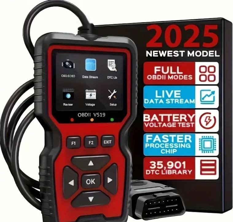 Professional OBD2 V519 Scanner – 2025 Upgraded OBDII + CAN Code Reader