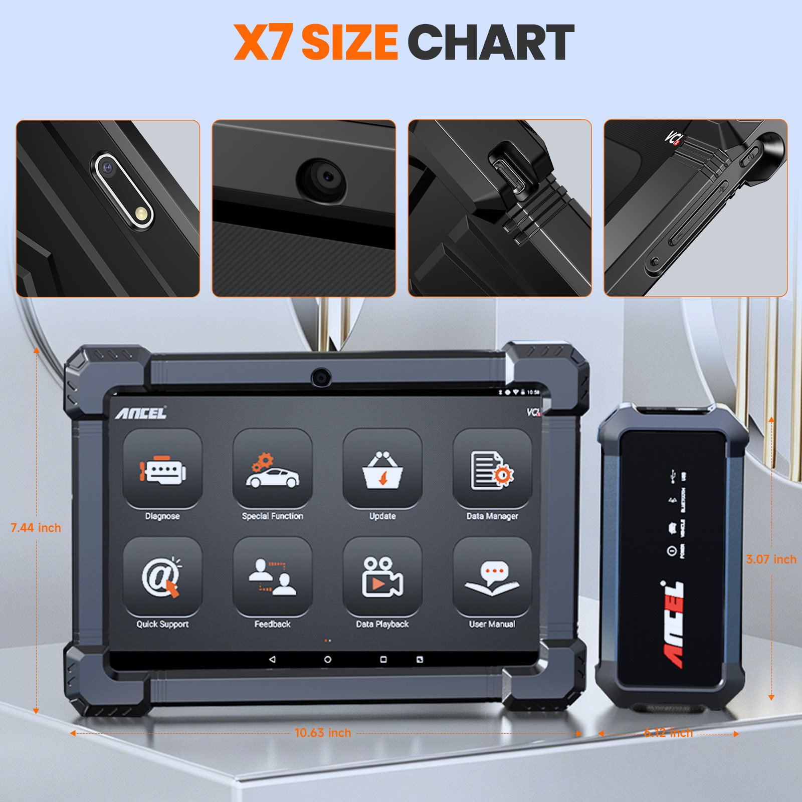 Full System Bidirectional OBD2 Scanner ANCEL X7 TPMS DPF IMMO TPS Reset Service