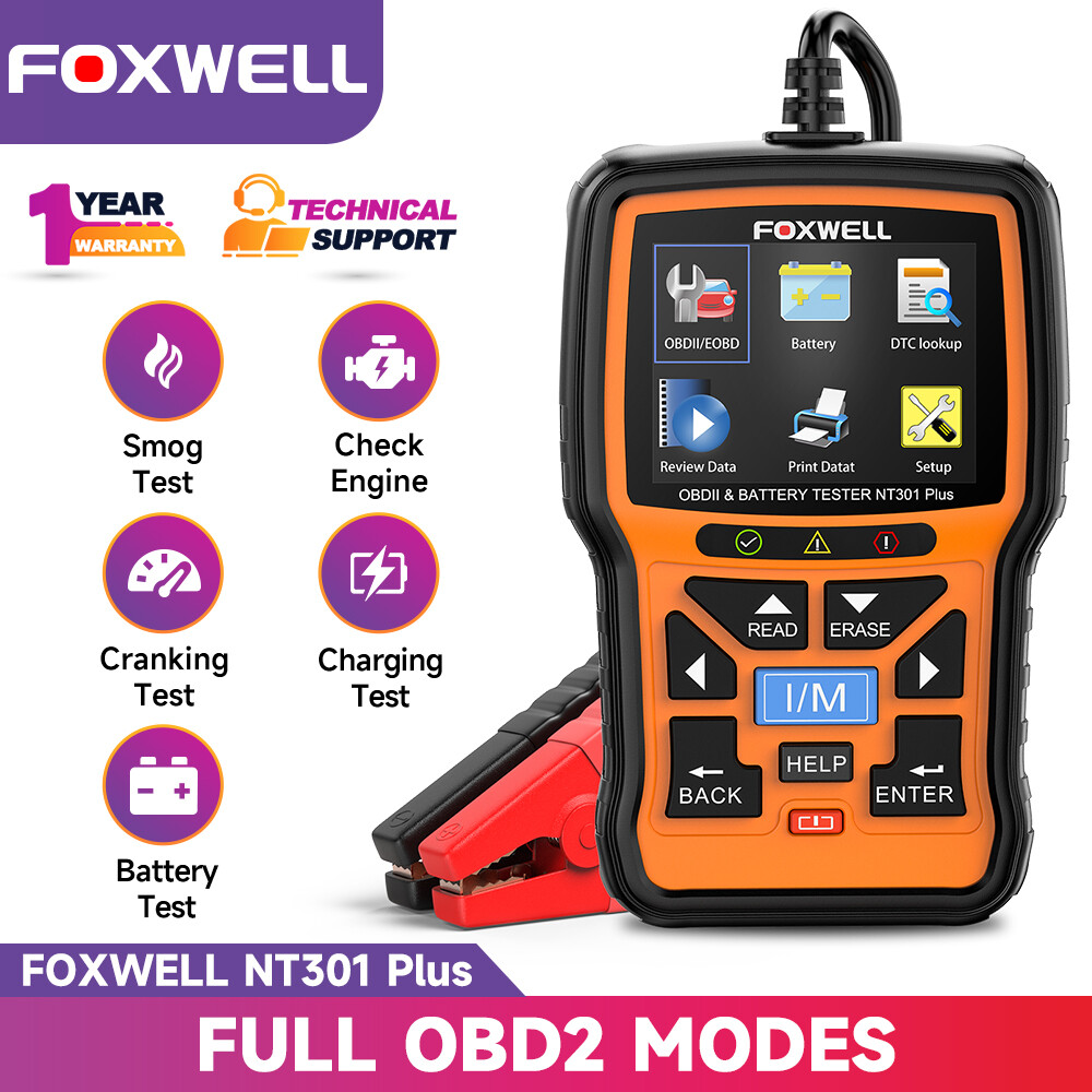 Automotive Battery Tester Code Reader Car Diagnostic OBD2 Check Engine Scanner