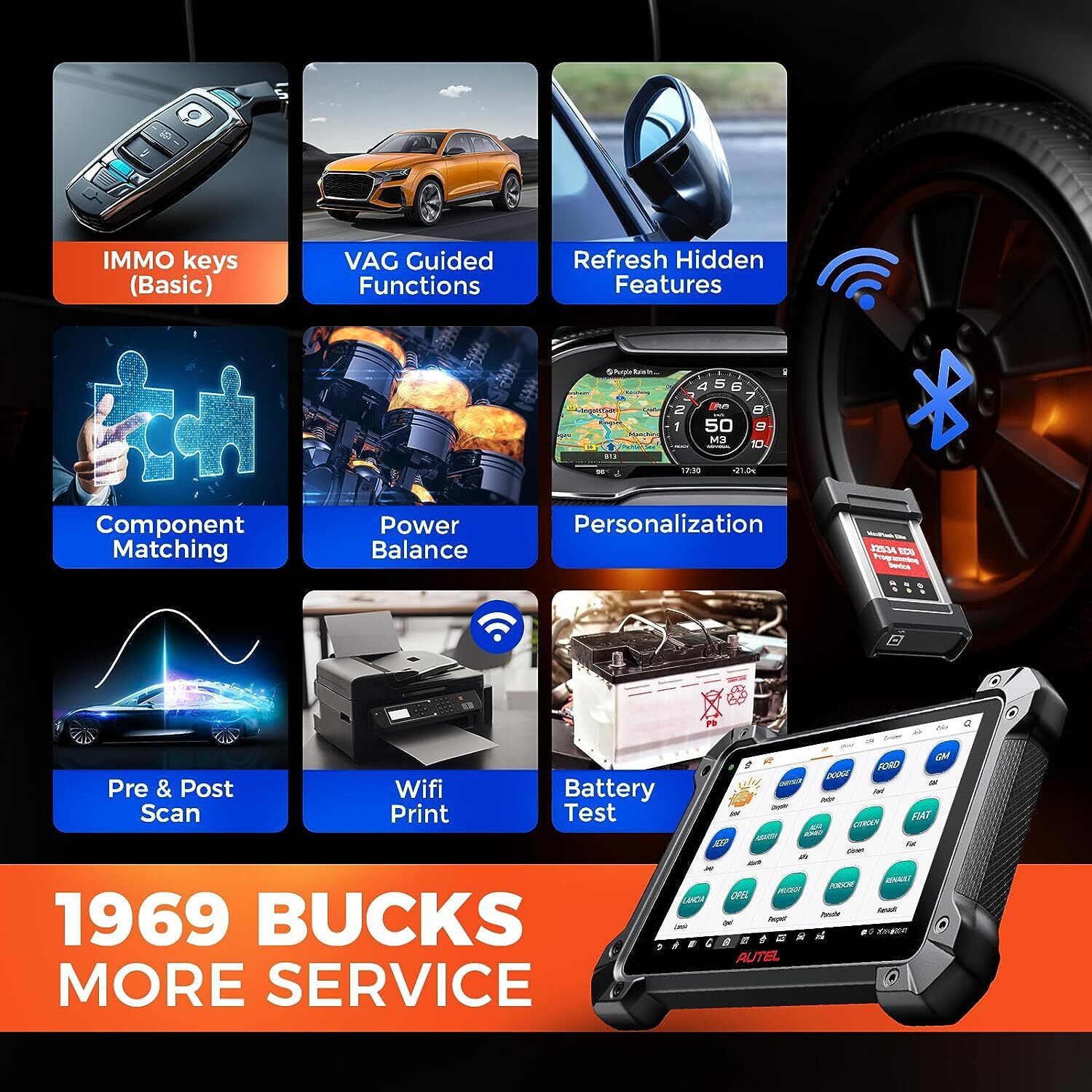 Autel MaxiCOM MK908P II Upgrade of MS908S PRO II J2534 Programming for Benz BMW