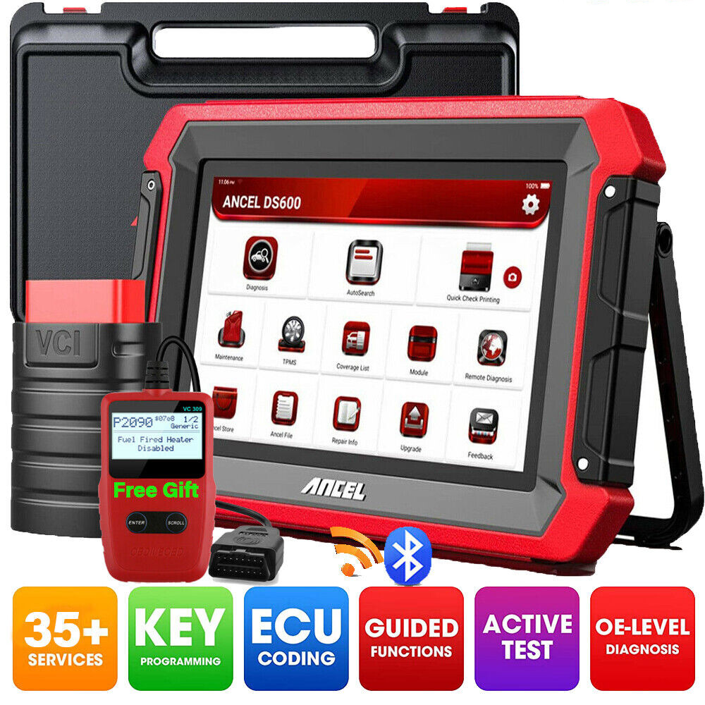 ANCEL DS600 Plus Bidirectional Car OBD2 Scanner Diagnostic ECU Coding IMMO Key