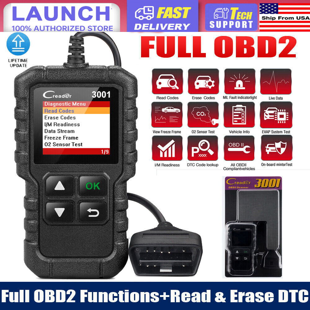 2025 LAUNCH CR3001 OBD2 Scanner Code Reader Check Engine Fault Diagnostic Tool