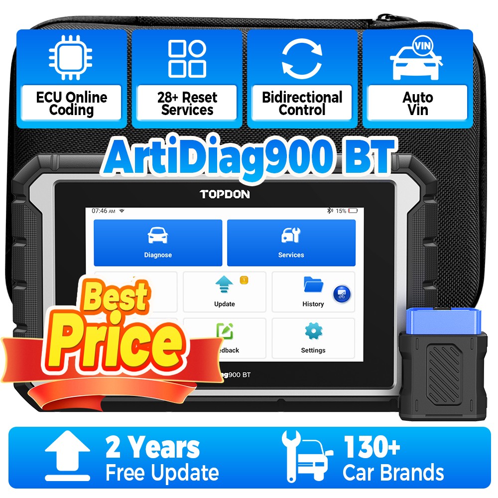 2026 TOPDON AD900BT OBD2 Scanner Bi-Directional ECU Coding 28+ Resets 3YR Update