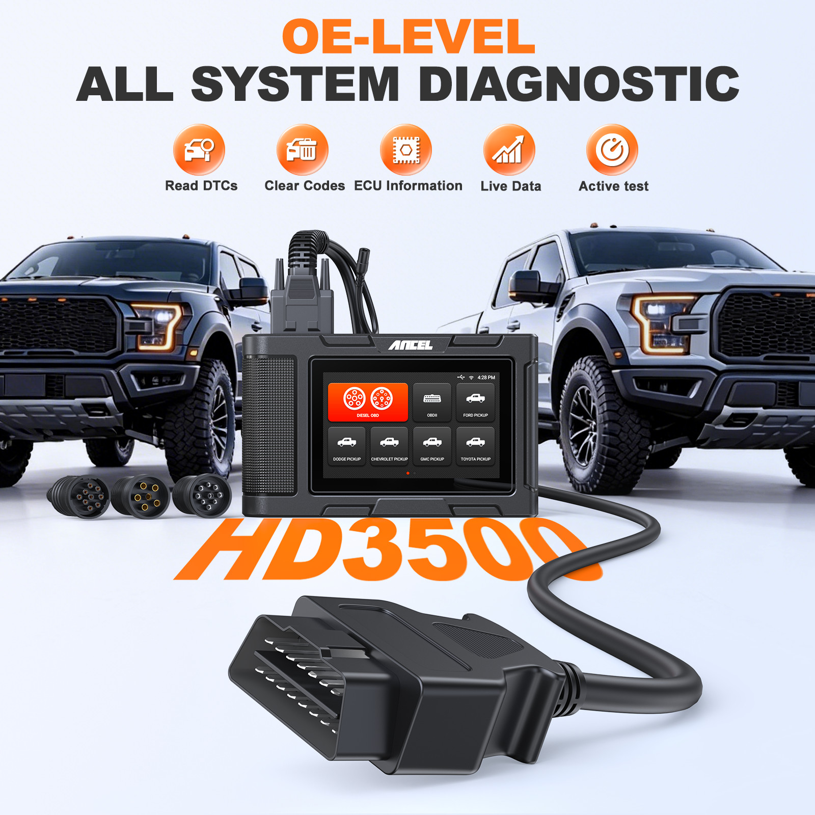 ANCEL HD3500 Bidirectional Scanner All System for Ford F-Series Pickup 1996-2025