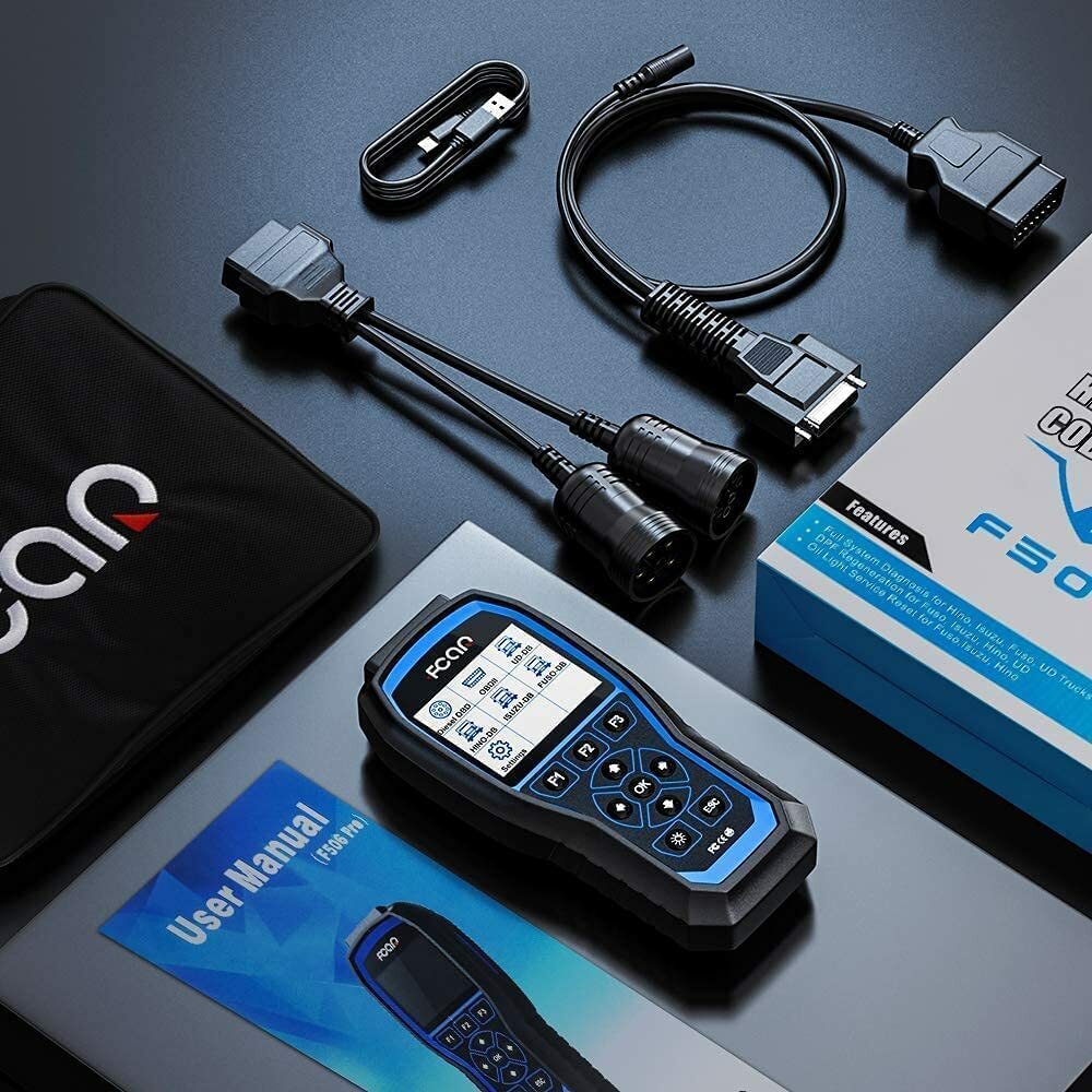 F506 PRO Heavy Duty Truck Code Reader Full-Systems OBD2 Scanner DPF Oil Reset