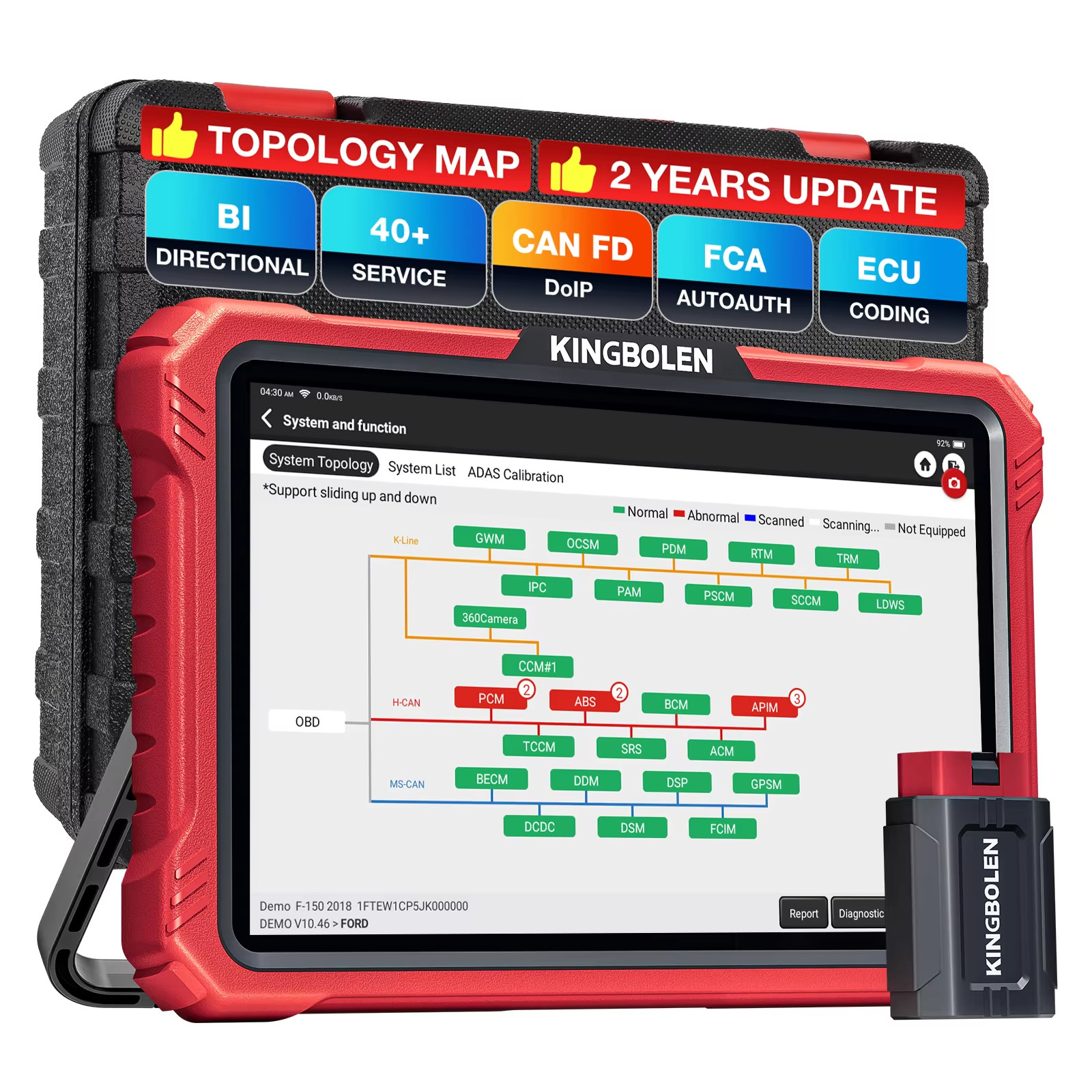 Kingbolen K10 PRO Advanced ECU Coding Scan ADAS Calibration All System Scanner