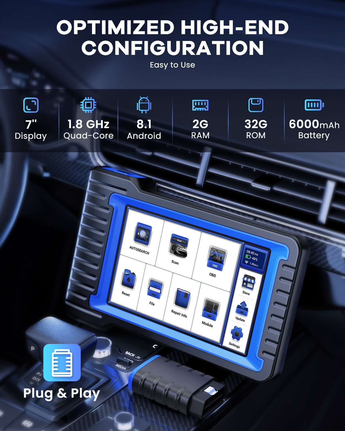 MUCAR Scanner VO7 Auto Full System Diagnostic Bidirectional Tool OBD2 Scanner US