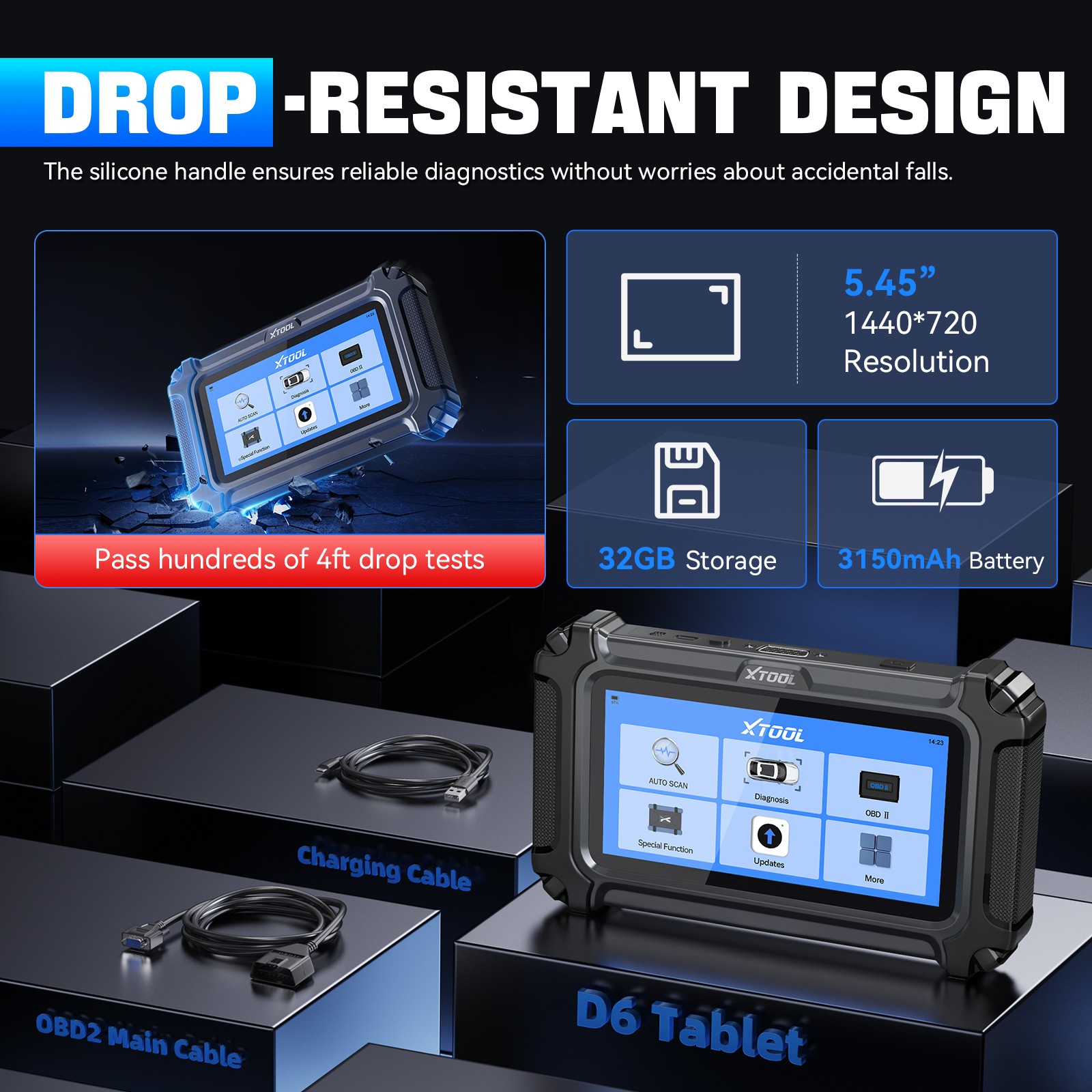 2026 XTOOL D6 OBD2 Scanner All System Diagnostic Scanner Lifetime Free Update