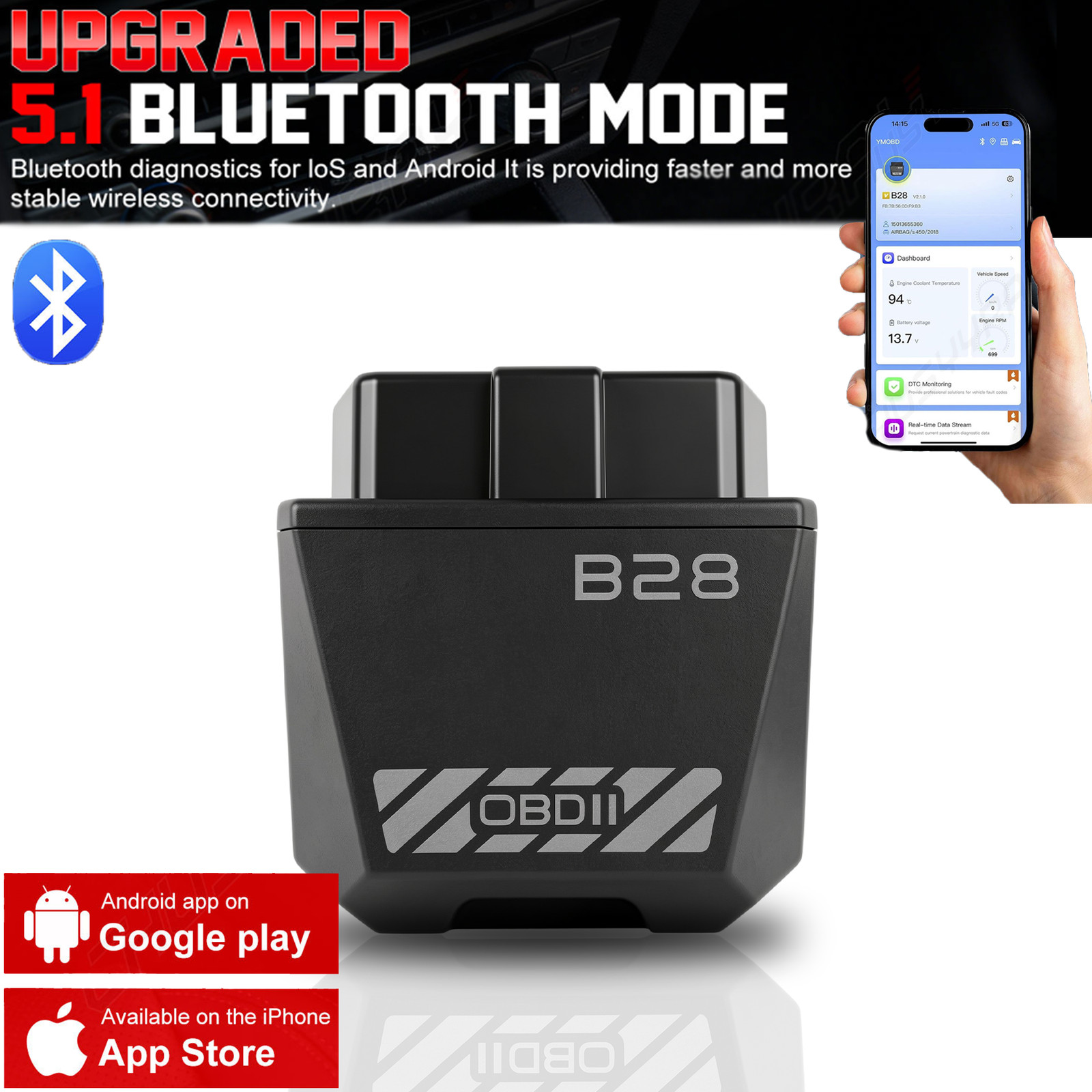 B28 Car OBD2 Code Reader WIFI Bluetooth Auto Diagnostic Tool For Iphone IOS