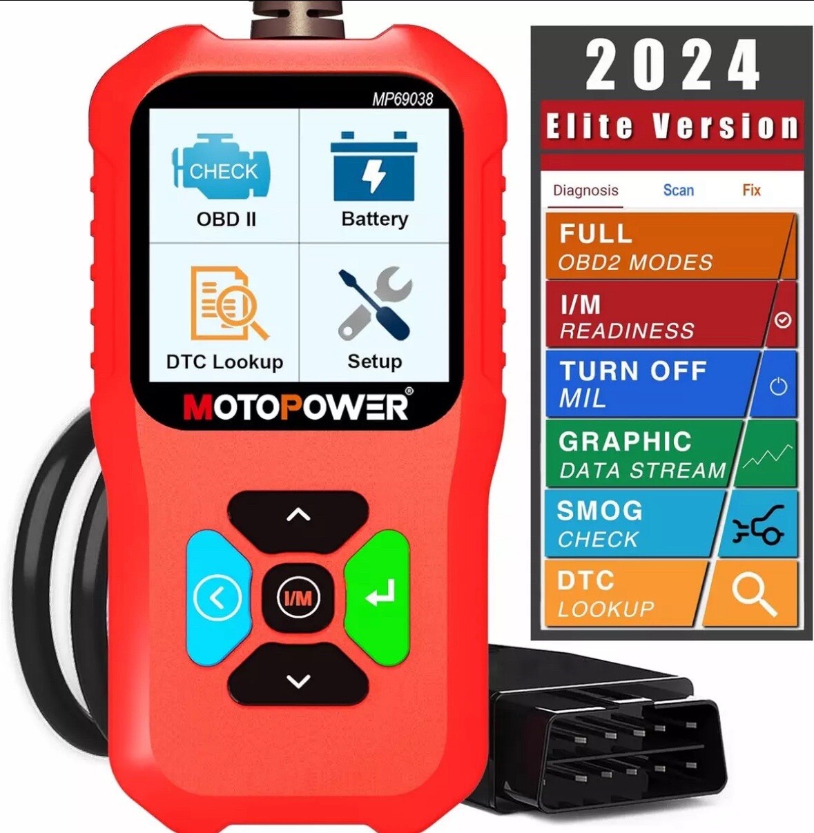 MOTOPOWER MP69038 Car OBD2 Scanner Code Reader Engine Fault Code Reader Scanner