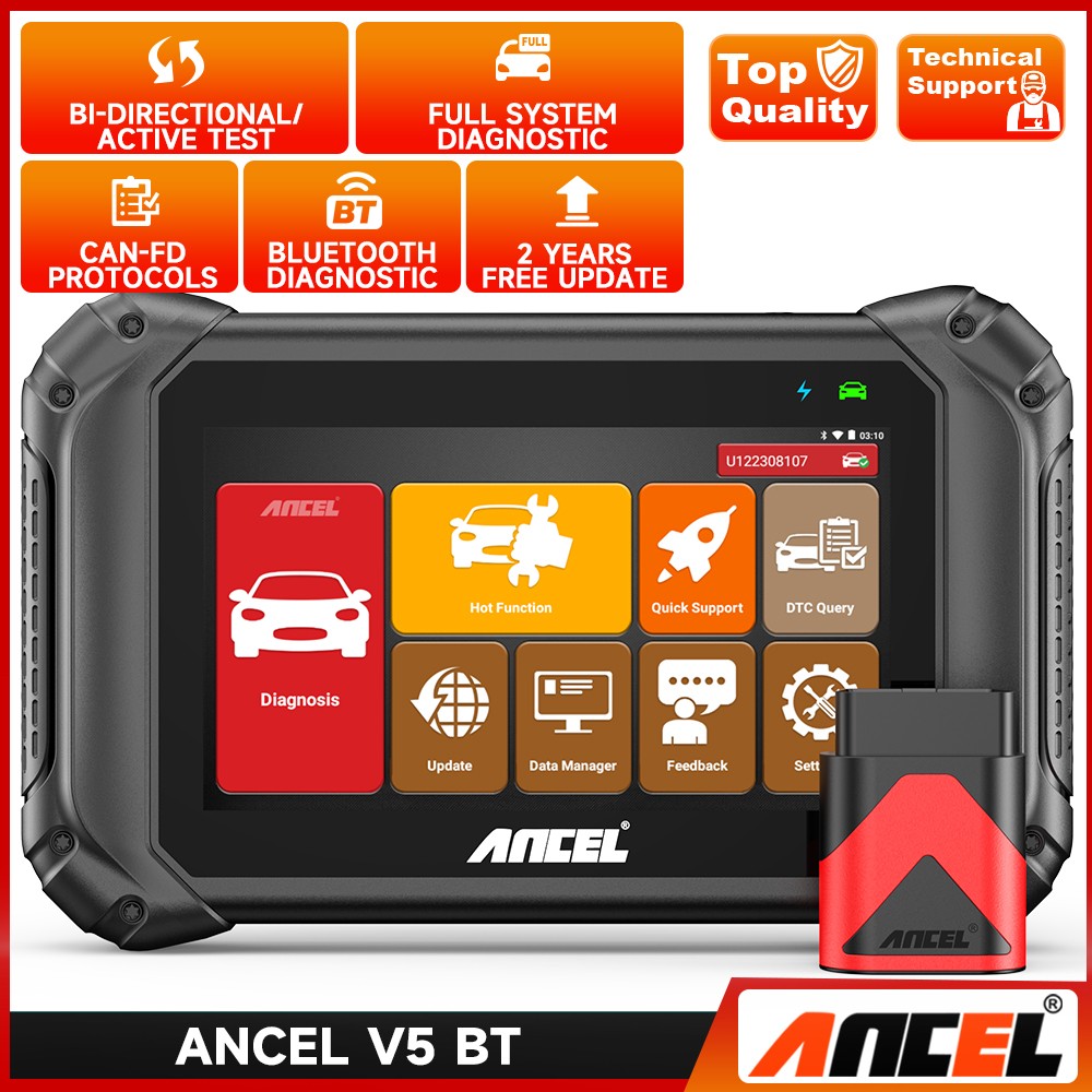 ANCEL V5 BT Car All System Bi-directional OBD2 Scanner Auto Diagnostic Tool DPF