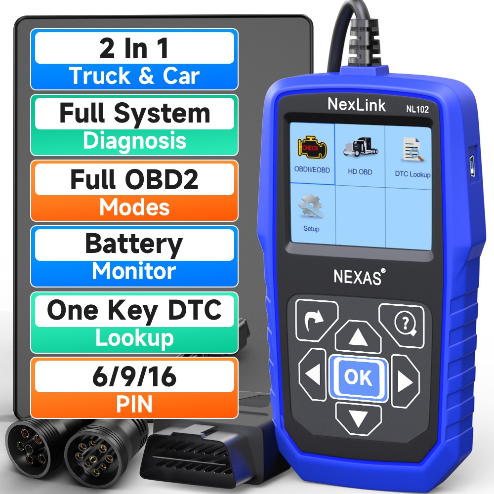 NEXAS NL102 Heavy Duty Diesel Truck Diagnostic Scanner BRAKE OBD2 Code Reader