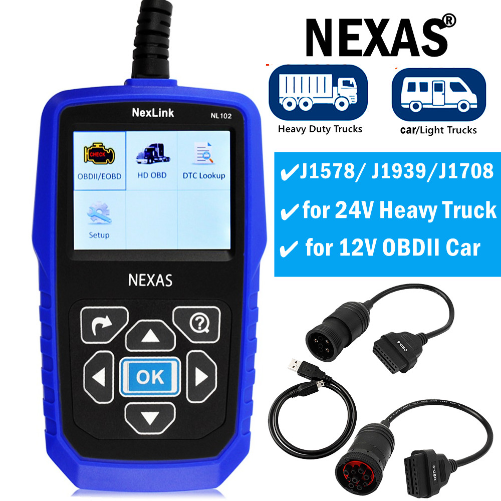 NEXAS Heavy Duty Truck Car Code Reader OBD Scanner Engine Check Diagnostic Tool