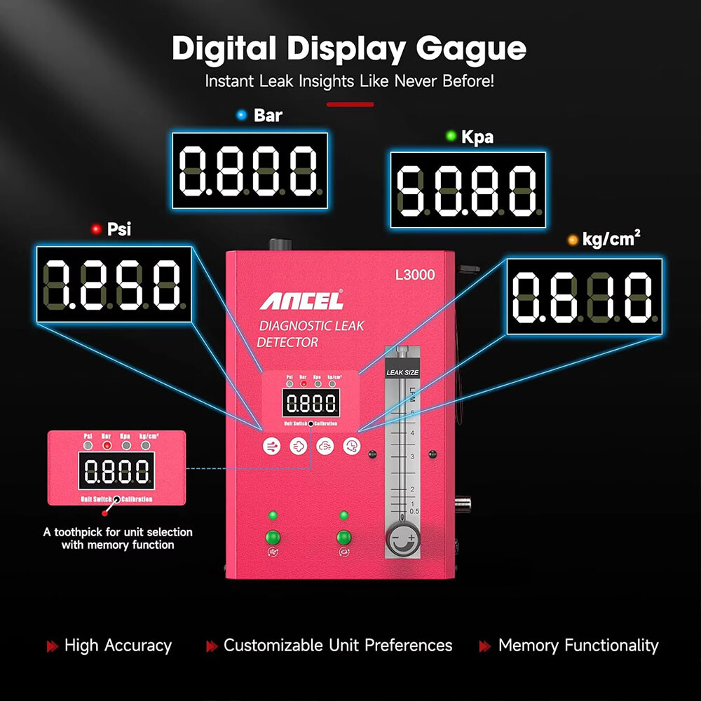 ANCEL L3000 Digital EVAP Smoke Machine Tester Pipe Leak Detector Diagnostic Tool