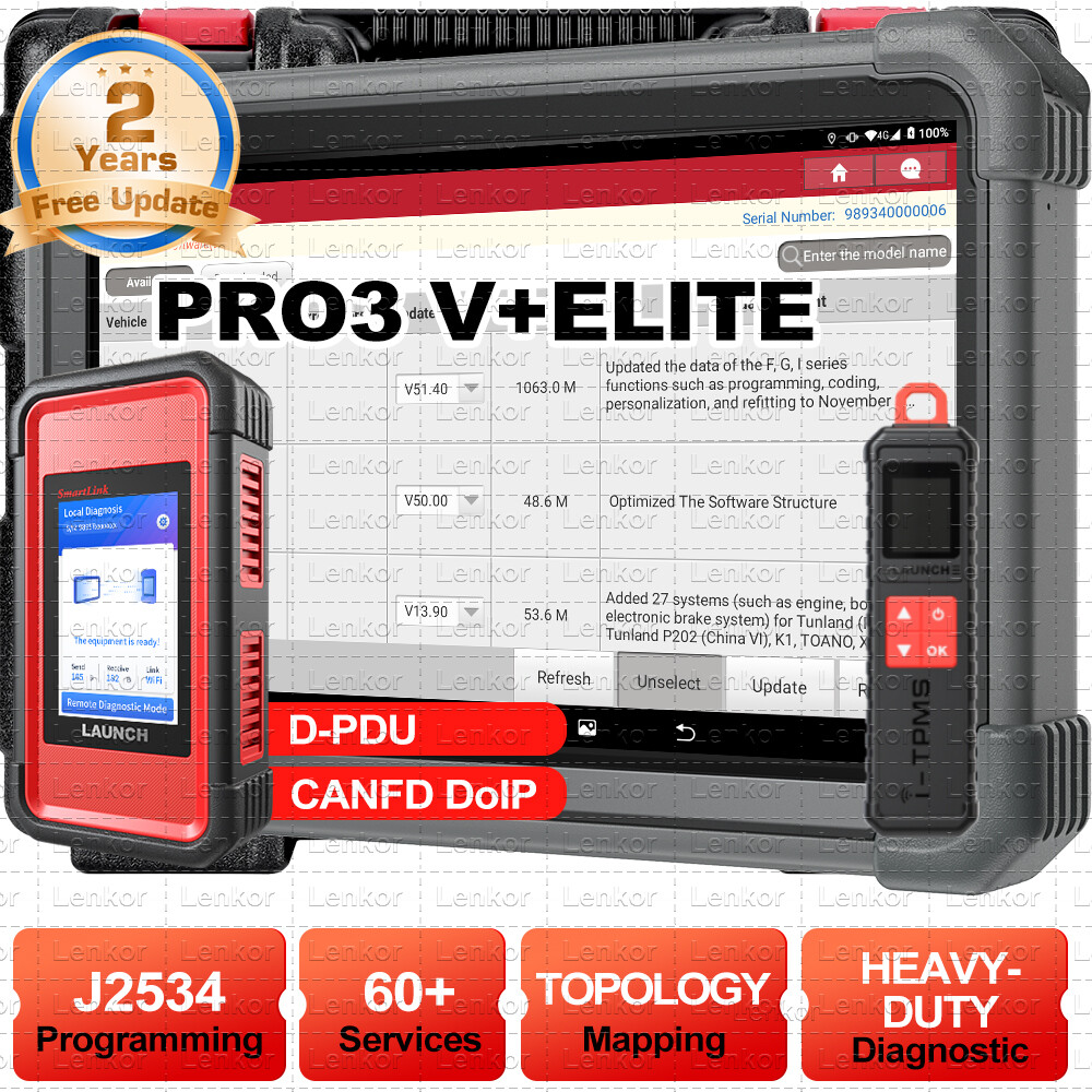 2025 LAUNCH X431 PRO3S V+ Elite PRO5 Car Truck Diagnostic J2534 Programming Tool