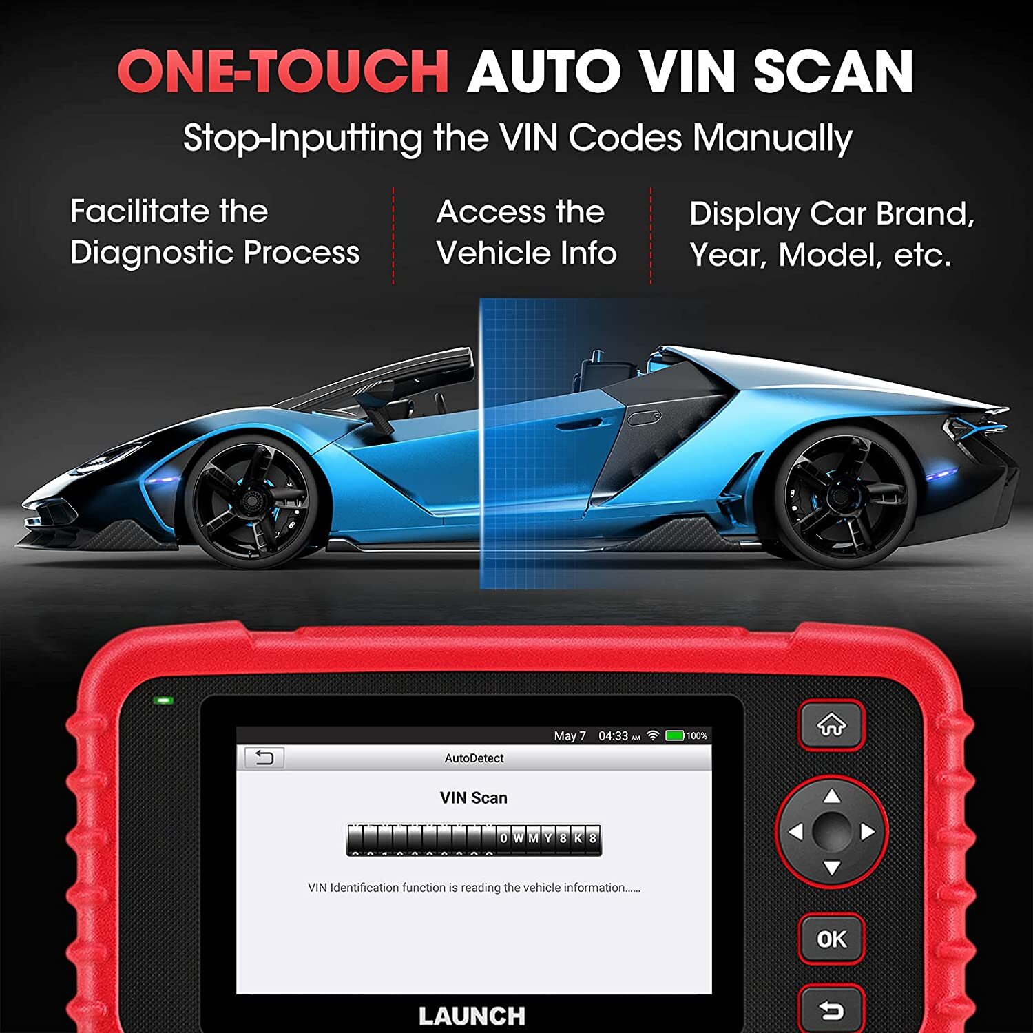 2024 LAUNCH CRP123X Elite Code Reader Car Diagnostic Scanner Tool ABS SRS Engine