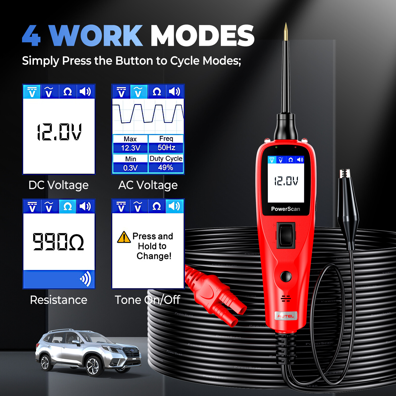 Autel PS100 Power Scan Circuit Tester Electrical Power Probe Diagnostic 12V/24V