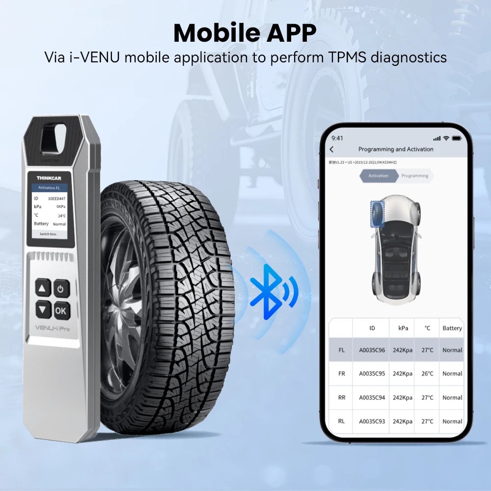 TPMS Relearn Programming Tire Pressure Sensor Activation Reset Diagnostic Tool