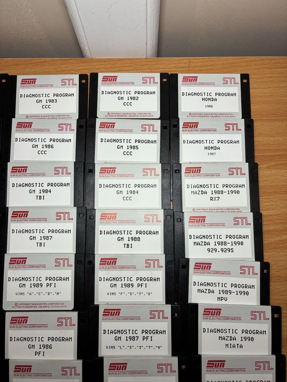 Vintage Sun Electric STL Diagnostic Floppy Disk Lot GM Ford Chrysler Mazda Honda