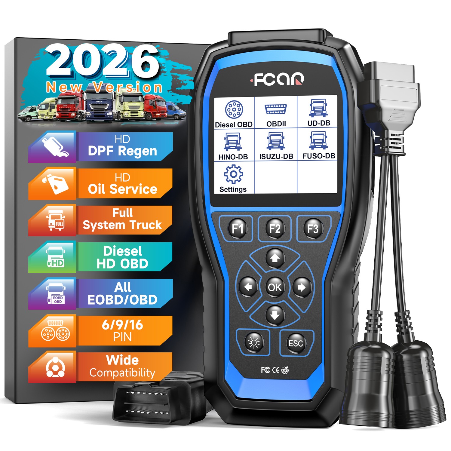 Fcar F506 PRO Diesel Heavy Duty Truck HD All System Diagnostic Scanner DPF Regen