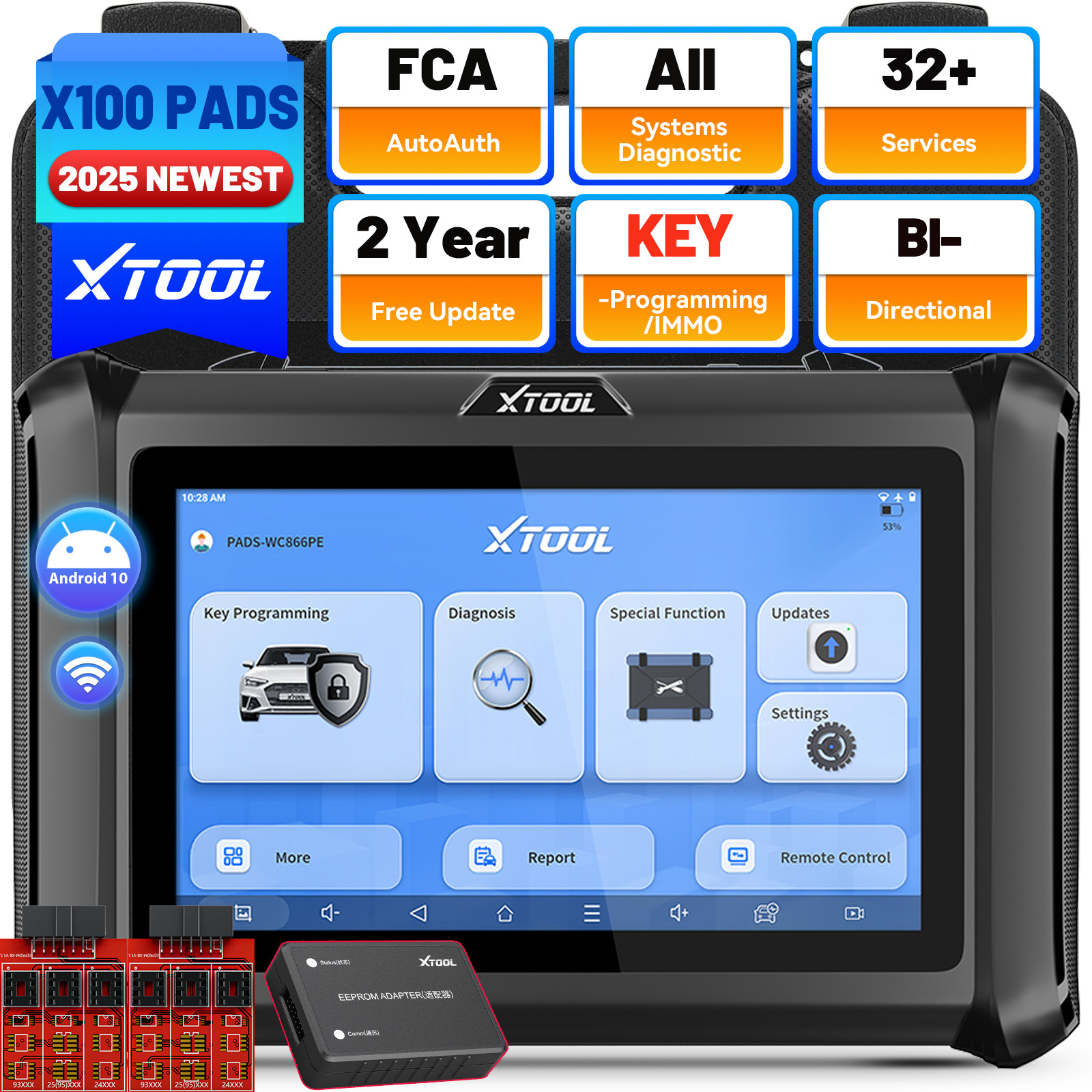 2026 XTOOL X100 PADS OBD2 Diagnostic Scanner All Systems Key Programming IMMO